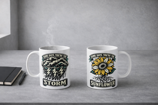 Stormbreaker Ceramic Mug — Lightning Bolt & Sun Emblem Coffee Cup (11oz/15oz)