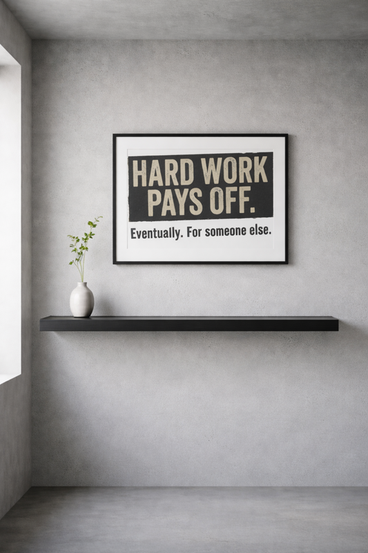 Rolled Poster — “Hard Work Pays Off. Eventually. For Someone Else.” Motivational Funny Office Wall Art